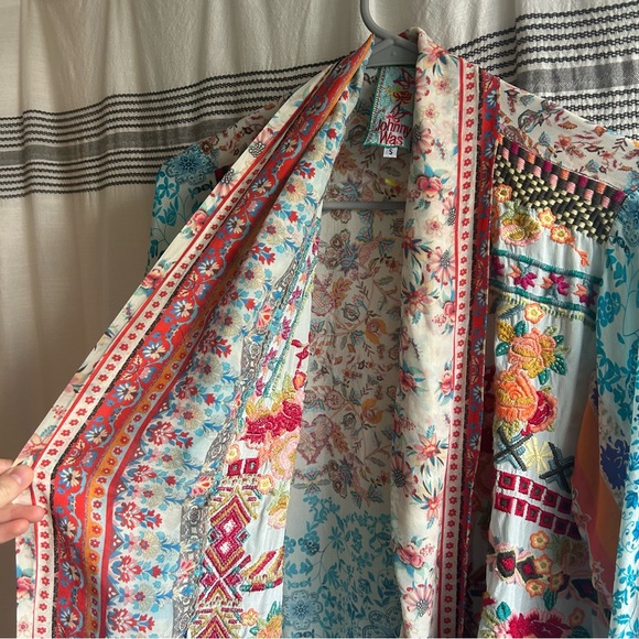Johnny Was Colorful Floral Open Cardigan - Picture 3 of 8